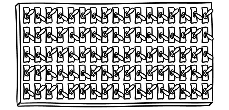 Illustration of the series of open or closed switches.