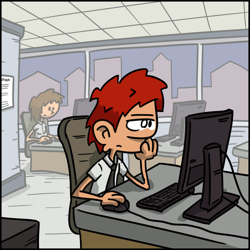 A man is sitting at his computer, looking dishearted.