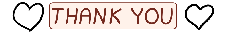 THANK YOU (surrounded by hearts)