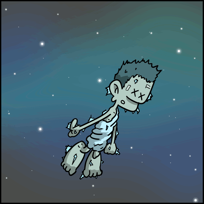 He has died of asphyxiation in space.