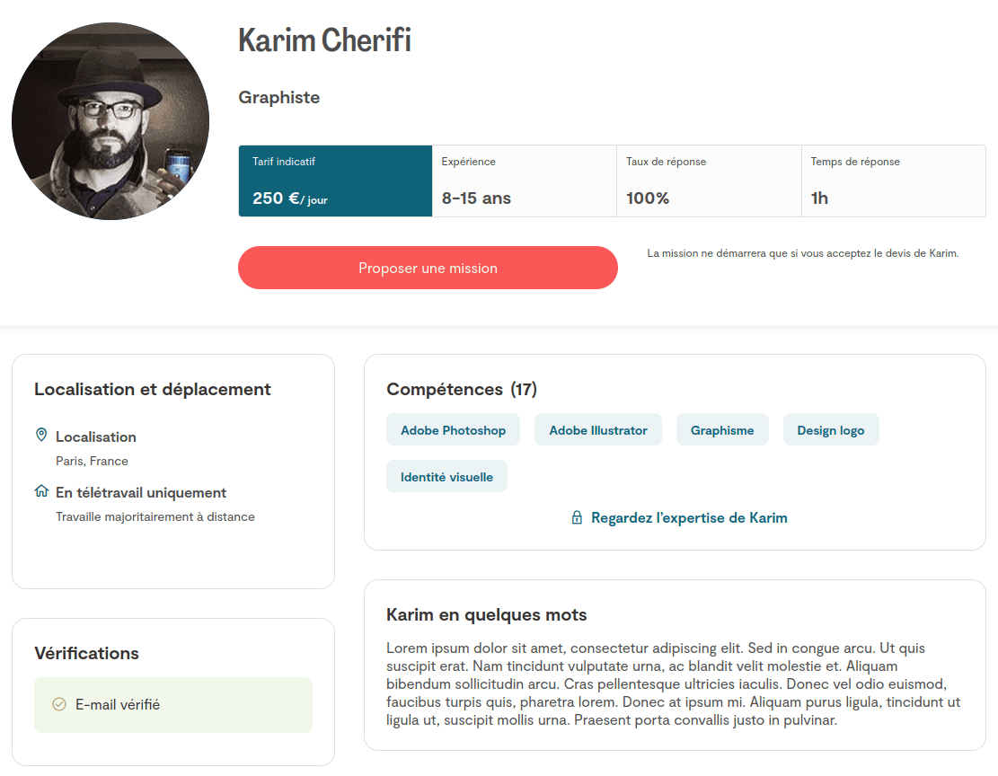 Capture d'écran du profil Malt de Karim Cherifi.