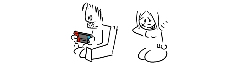 Même image, la Geekette est un peu gênée.