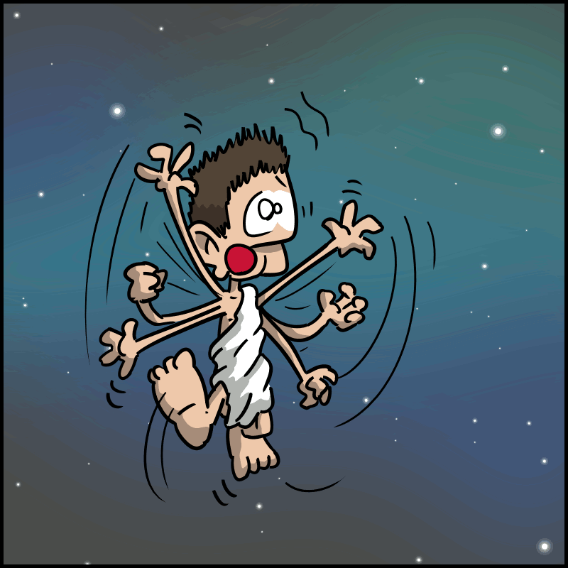 Il gigote, n'arrivant pas à respirer.