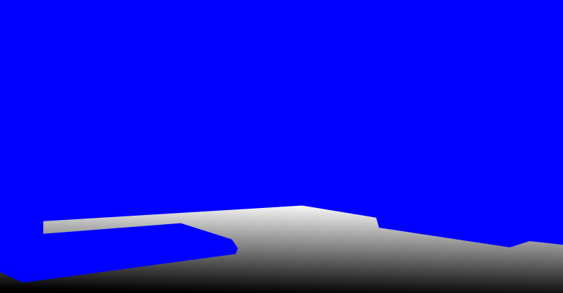 Le sol représenté en nuances de gris sur fond bleu